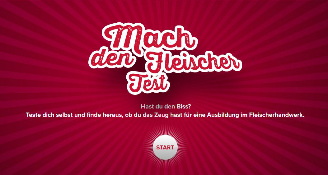 Text: "Mach den Fleischer-Test"